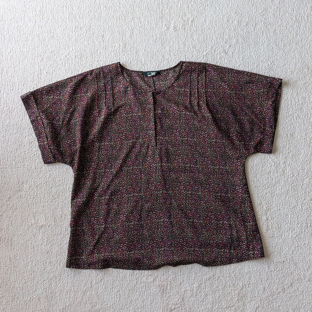 J. Crew short sleeve patterned blouse, size M